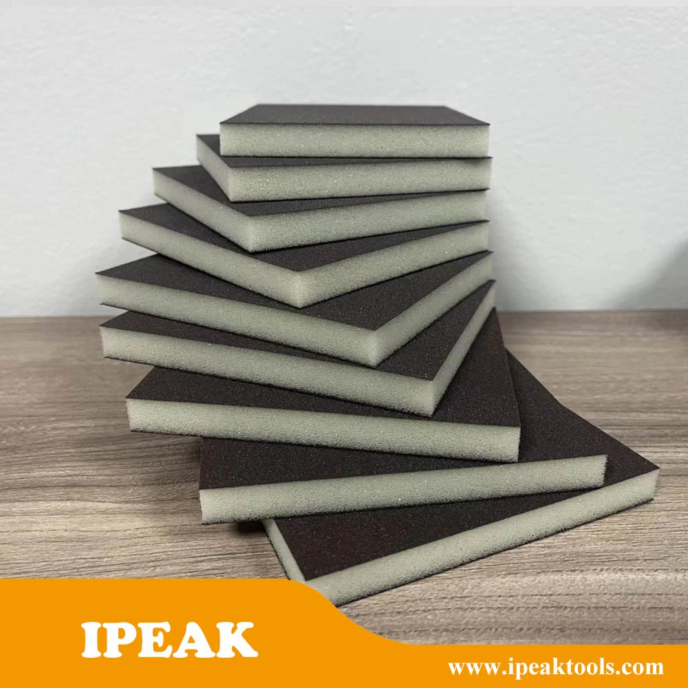 Square Multifunction Aluminum Oxide Abrasive Sand Foam Sanding Sponge Block for Wood Metals